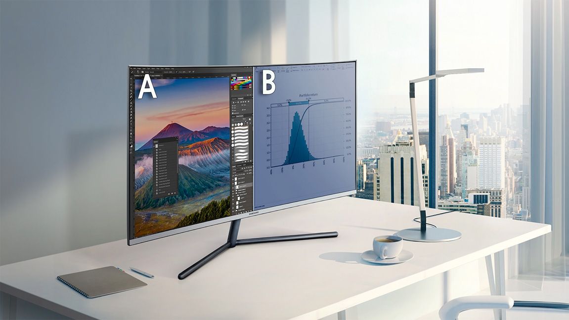 Monitor Samsung na biurku